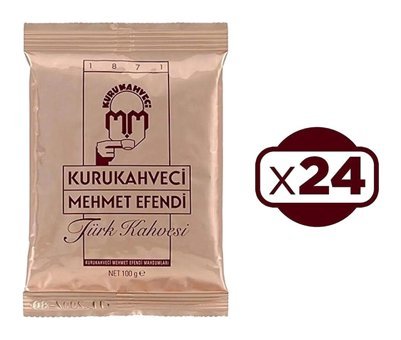 Kurukahveci Mehmet Efendi Sade Orta Kavrulmuş Türk Kahvesi 24x100 gr