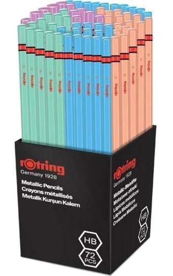 Rotring Metalik 72'li HB Siyah Kurşun Kalem Seti