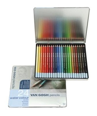 Talens Van Gogh Watercolor Pencil Aquarel Boya 24 Renk Metal Kutu Sulu Boya