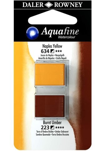 Daler Rowney Aquafine Tablet Naples Yellow Burnt Umbe Sulu Boya