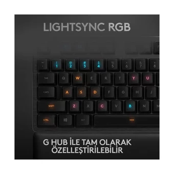 Logitech G513 İngilizce Q RGB Blue Switch Kablolu Siyah Mekanik Gaming Klavye