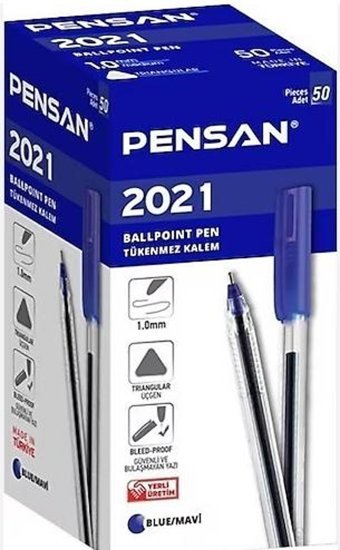 Pensan 2021 1.0 mm Mavi 50'li Tükenmez Kalem