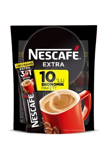 Nescafe 3ü1 Arada Extra Paket Granül Kahve 10x17 gr