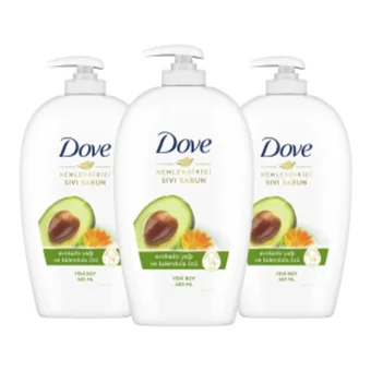 Dove Avokado Yağı-Kalendula Özü Nemlendiricili Köpük Sıvı Sabun 450 ml 3'lü