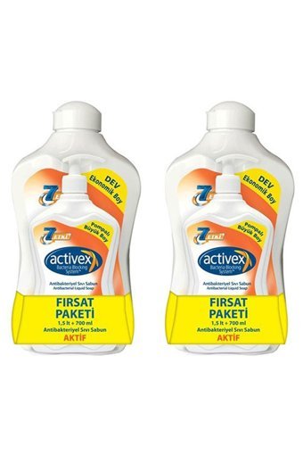 Activex Nemlendiricili Antibakteriyel Köpük Sıvı Sabun 700 ml+1.5 lt 4'lü