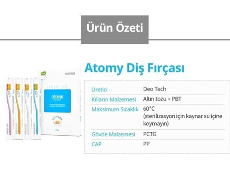 Atomy Atom Orta Manuel Diş Fırçası Çok Renkli