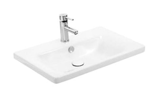 Sanovit Soft Tekli 65 cm Seramik Dikdörtgen Lavabo Beyaz