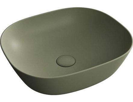 Vitra Plural 7810B4750016 Tekli 45 cm Seramik Kare Lavabo Mat Yosun Yeşili