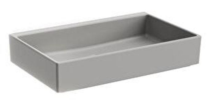 Vitra Archiplan 7404b0760016 Tekli 60 cm Seramik Dikdörtgen Lavabo Gri