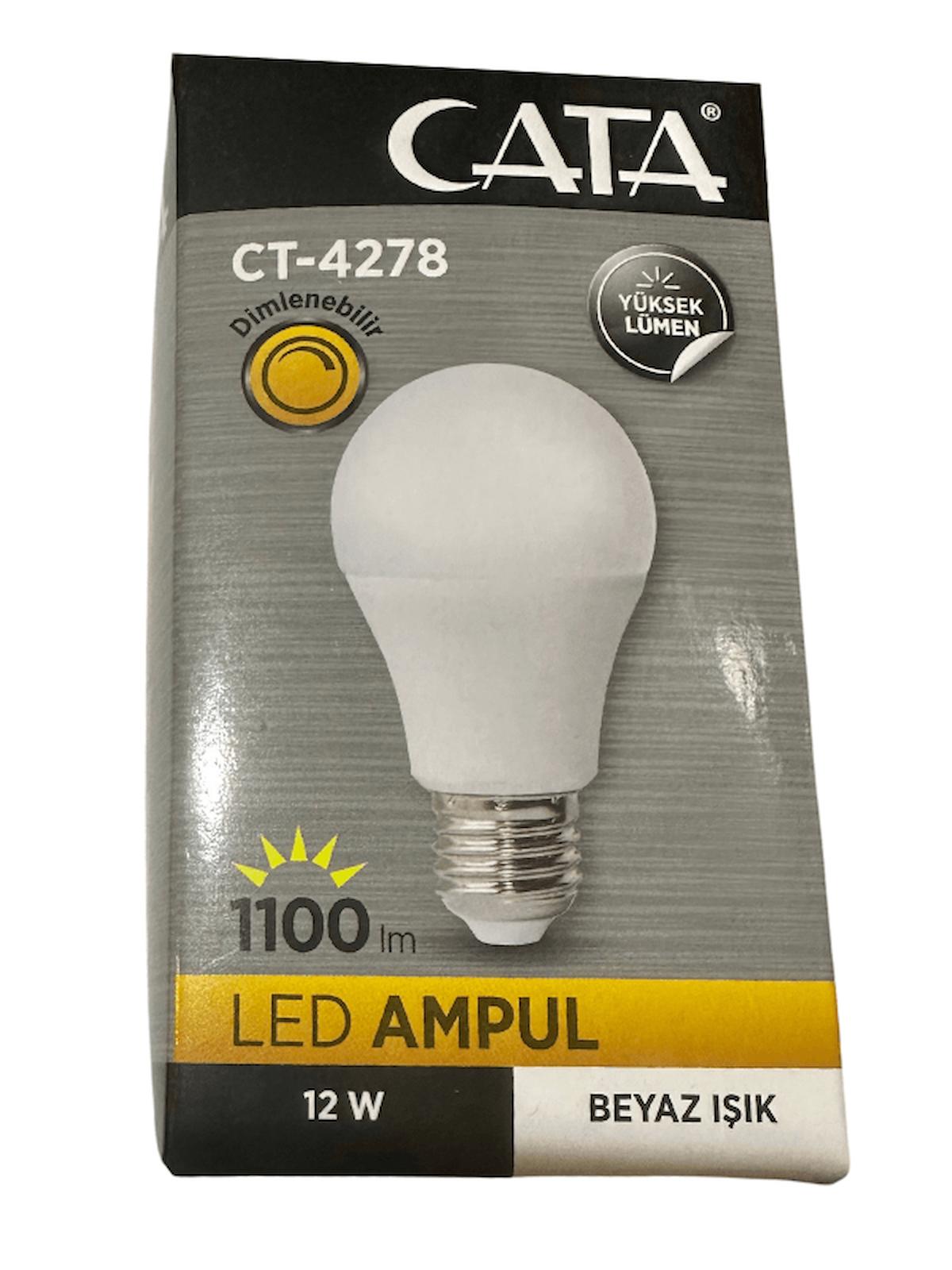 Cata CT-4278 12 W Tasarruflu Beyaz E27 Armut Led Ampul 2 Adet