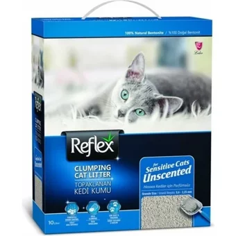 Reflex Sensitive Topaklanan İnce Taneli Aktif Karbonlu Bentonit Kedi Kumu 10 lt