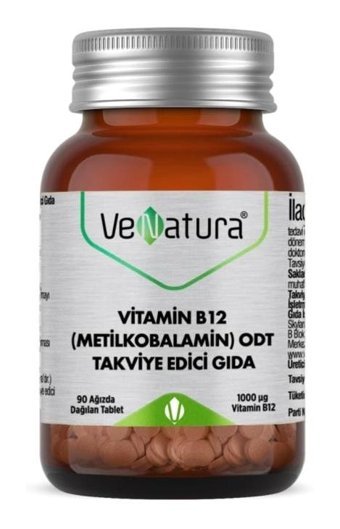 Venatura Vitamin B12 Metilkobalamin Odt Aromasız Yetişkin Vitamin 90 Kapsül