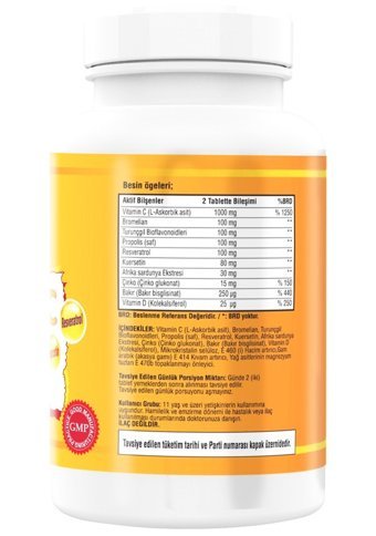 Ncs Vitamin C Çinko Propolis + Vitamin D3-K2 Portakallı Yetişkin Vitamin 180 Tablet - 20 ml