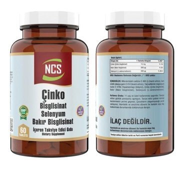 Ncs Çinko Selenyum Bakır - Vitamin D3 K2 Aromasız Yetişkin Vitamin 60 Tablet