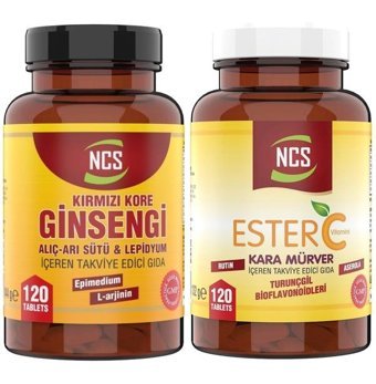 Ncs Ginseng Ester C Vitamini Kırmızı Kore Ginsengi - Karamürverli Yetişkin Vitamin 120 Tablet - 120 Tablet