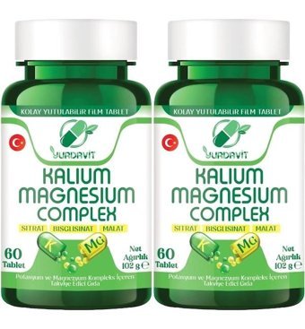 Yurdavit Kalium Magnesium Complex Aromasız Yetişkin Vitamin 2x60 Tablet