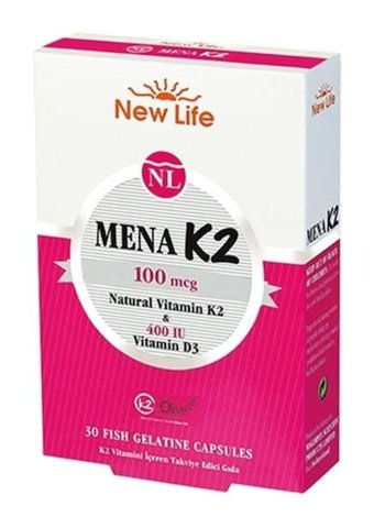 New Life Mena K2 - D3 Aromalı Yetişkin Vitamin 60 Kapsül