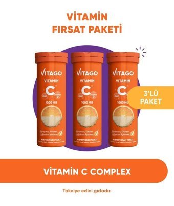 Vitago Vitamin C Efervesan Portakallı Yetişkin Vitamin 30 Kapsül