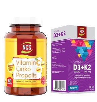 Ncs Vitamin C Çinko Propolis + Vitamin D3-K2 Portakallı Yetişkin Vitamin 60 Tablet - 20 ml