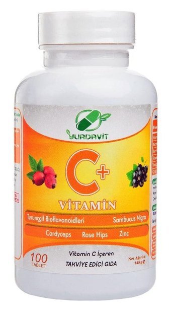 Yurdavit Vitamin C+ Kuşburnu - Karamürver Yetişkin Vitamin 100 Tablet