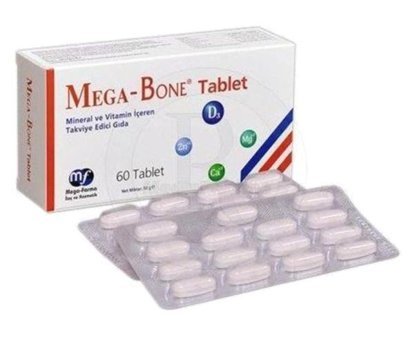 Mega-Farma Mega Bone Aromasız Yetişkin Vitamin 60 Tablet