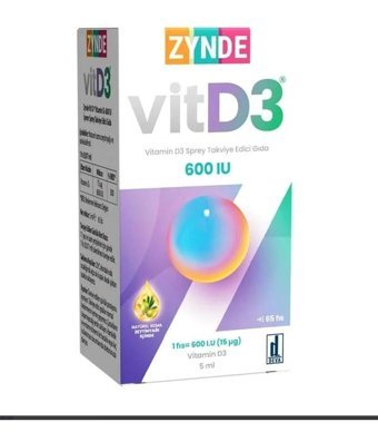 Zynde Vit D3 Aromasız Yetişkin Vitamin 5 ml