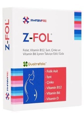 Pharmare Z-Fol Aromasız Yetişkin Vitamin 60 Tablet