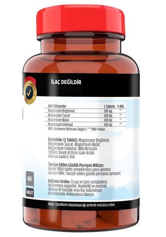 Ncs Magnesium Elementleri Aromasız Yetişkin Vitamin 60 Tablet - 120 Tablet