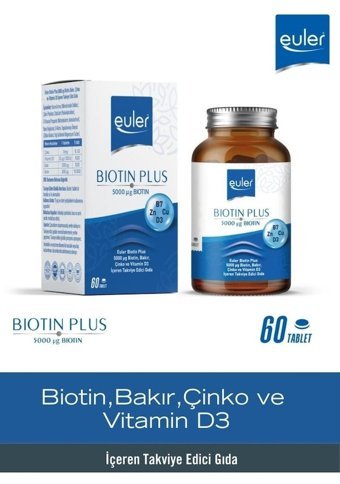 Euler Biotin Plus Aromasız Yetişkin Vitamin 60 Tablet