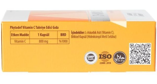 Phytodef Vitamin C Aromasız Yetişkin Vitamin 30 Adet