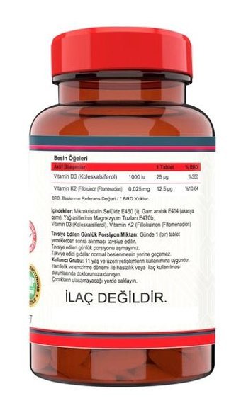 Ncs Vitamin D3-K2 + Çinko Selenyum Bakır Aromasız Yetişkin Vitamin 60 Tablet - 120 Tablet