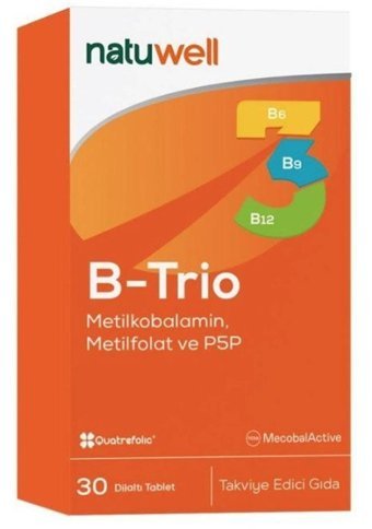 Natuwell B-Trio Aromasız Yetişkin Vitamin 30 Tablet