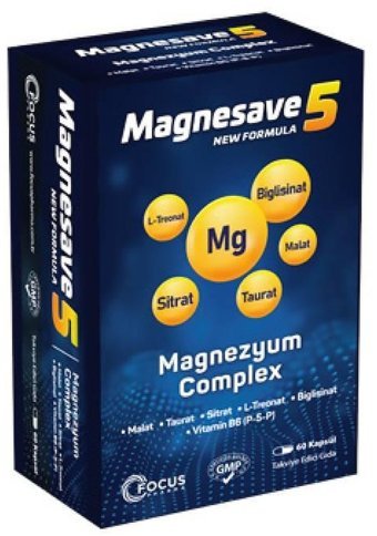 Focus Magnesave5 Magnezyum Complex Aromasız Yetişkin Vitamin 60 Tablet