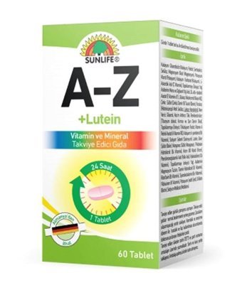 Sunlife A-Z Lutein Aromasız Yetişkin Vitamin 60 Kapsül