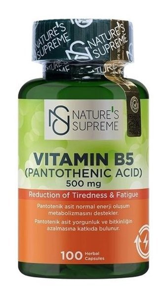 Nature'S Supreme Vitamin B5 Aromasız Yetişkin Vitamin 100 Kapsül