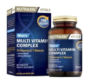 Nutraxin Multivitamin Mineral Complex For Men'S Bitki Ekstralar Yetişkin Vitamin 60 Kapsül