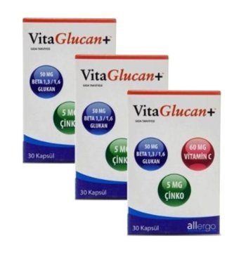 Vitaglucan Beta Glukan Vitamin C Çinko Aromasız Yetişkin Vitamin 3x30 Kapsül