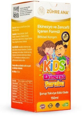 Zühre Ana Kids Ekinezya Ve Zencefil Zencefil Çocuk Vitamin 150 ml