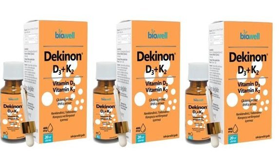 Dekinon Biowell D3 K5 Aromasız Yetişkin Vitamin 3x20 ml