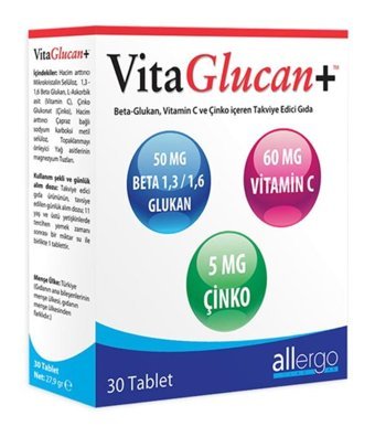 Allergo Beta Glukan Vitamin C Çinko Aromasız Yetişkin Vitamin 30 Tablet