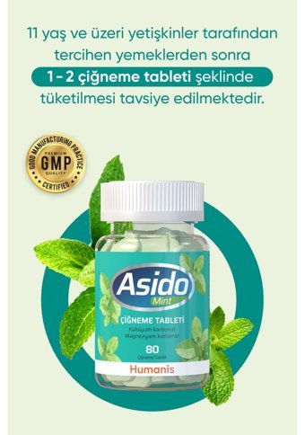 Asido Mint Mint Yetişkin Vitamin 80 Tablet