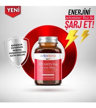 Actomins Vitamin B12 Aromasız Yetişkin Vitamin 30 Tablet