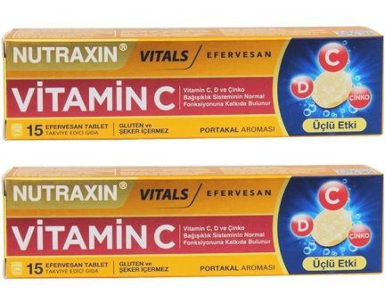 Nutraxin Vitals Portakallı Yetişkin Vitamin 2x15 Tablet