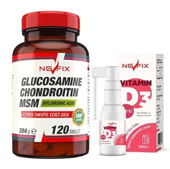 Nevfix Glucosamine -Nevfix Vitamin D3 Aromasız Yetişkin Vitamin 120 Tablet