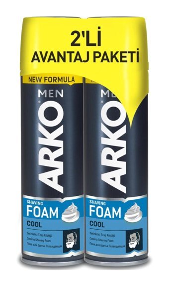 Arko Men Cool Seyahat Boyu Hassas Ciltler İçin Tıraş Köpüğü 2x200 ml