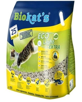 Biokat's Eco Light Extra Topaklanan Kalın Taneli Aktif Karbonlu Pelet Kedi Kumu 2x5 lt