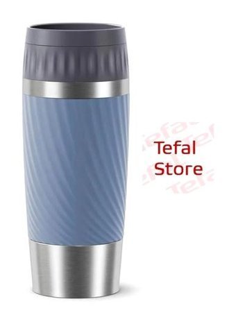 Tefal Travel Mug Easy Twist Paslanmaz Çelik 360 ml Outdoor Termos Mavi