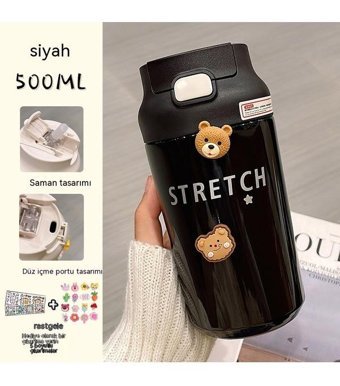 Luckystar 304 Metal 500 ml Termos Siyah