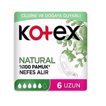 Kotex Natural Organik Antialerjik Orta Uzun 6'lı Hijyenik Ped 1 Adet