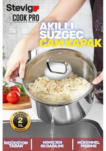 Stevig Cook Pro 6 Parça Paslanmaz Çelik Tencere Seti